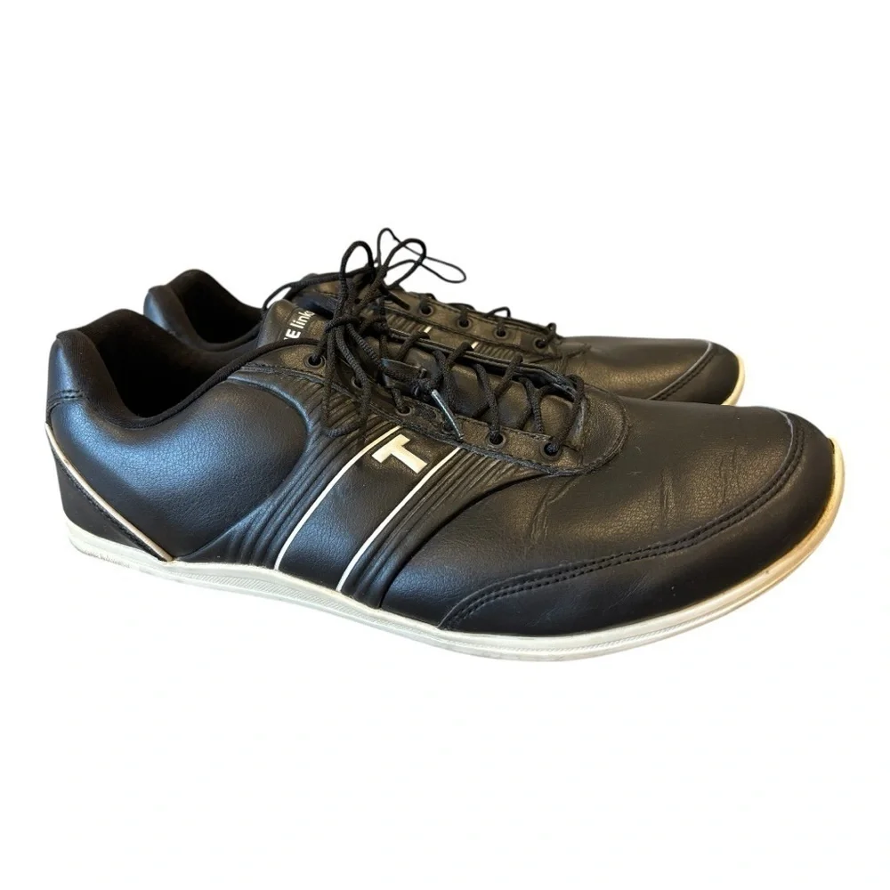 TRUE Linkswear True Motion Golf Shoes Mens 11 Black Waterproof Spikeless Leather